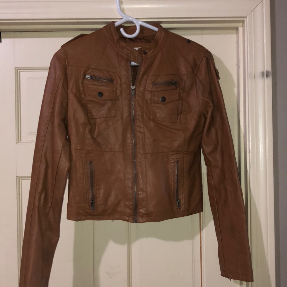 Brown leather jacket